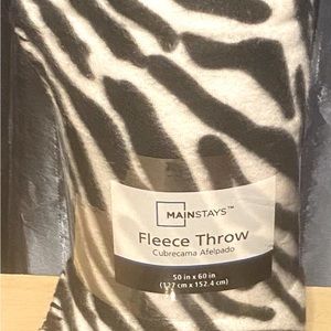 Mainstays 50” x 60” Zebra Print Fleece Blanket